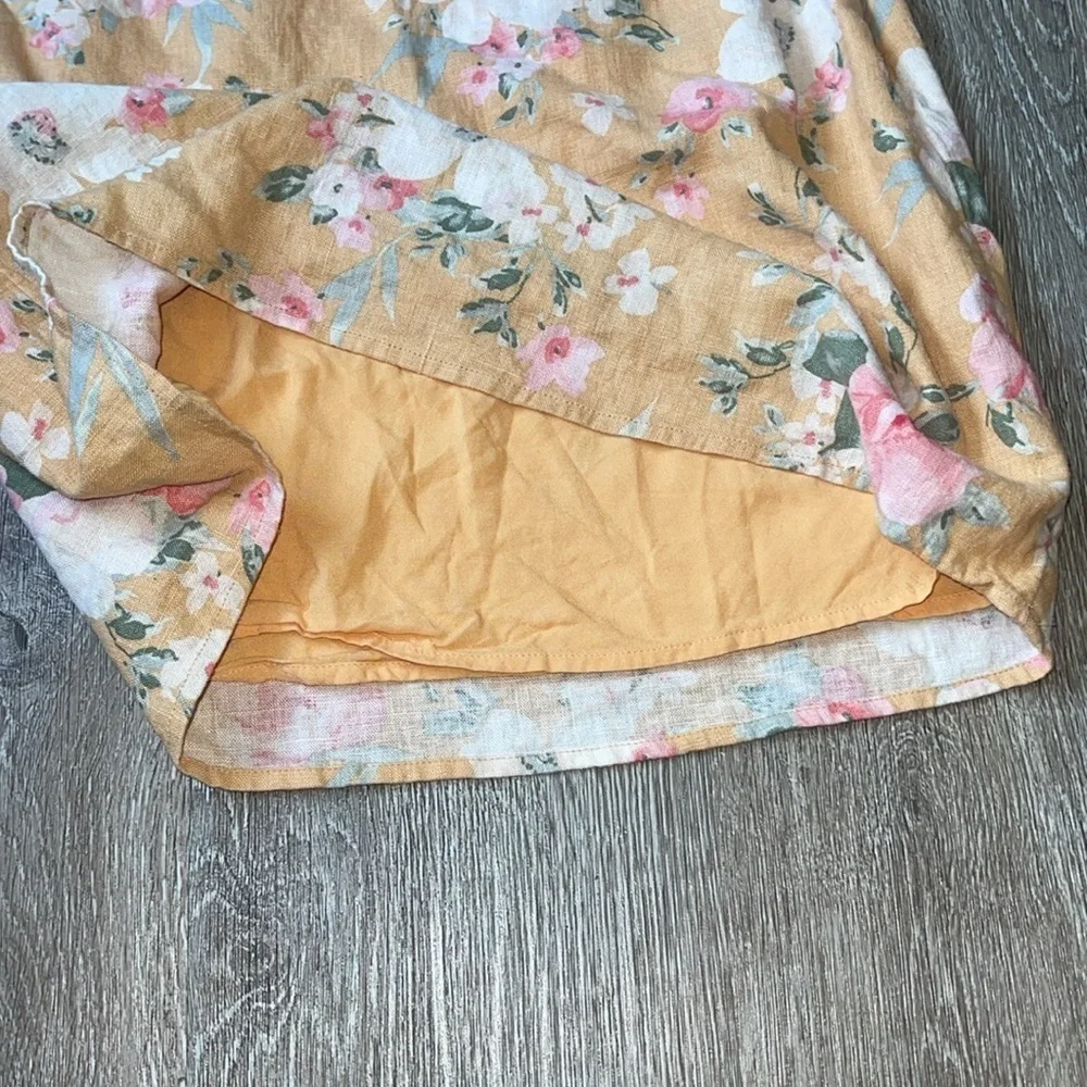 ABERCROMBIE & FITCH One Shoulder Linen Blend Mini Dress size medium floral